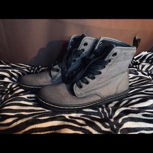 Gray canvas dr martens
